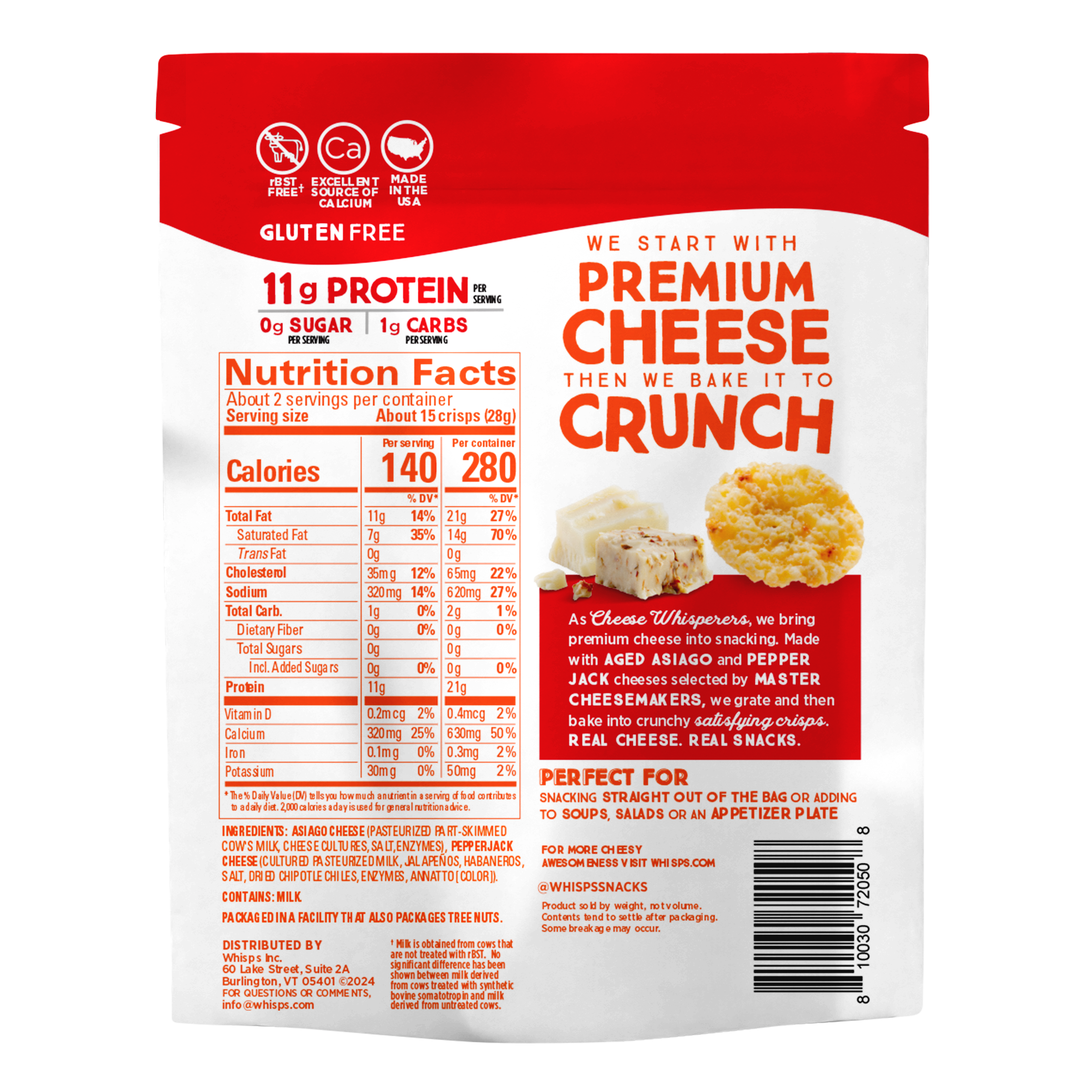 Asiago and Pepper Jack Cheese Crisps 1.95 oz