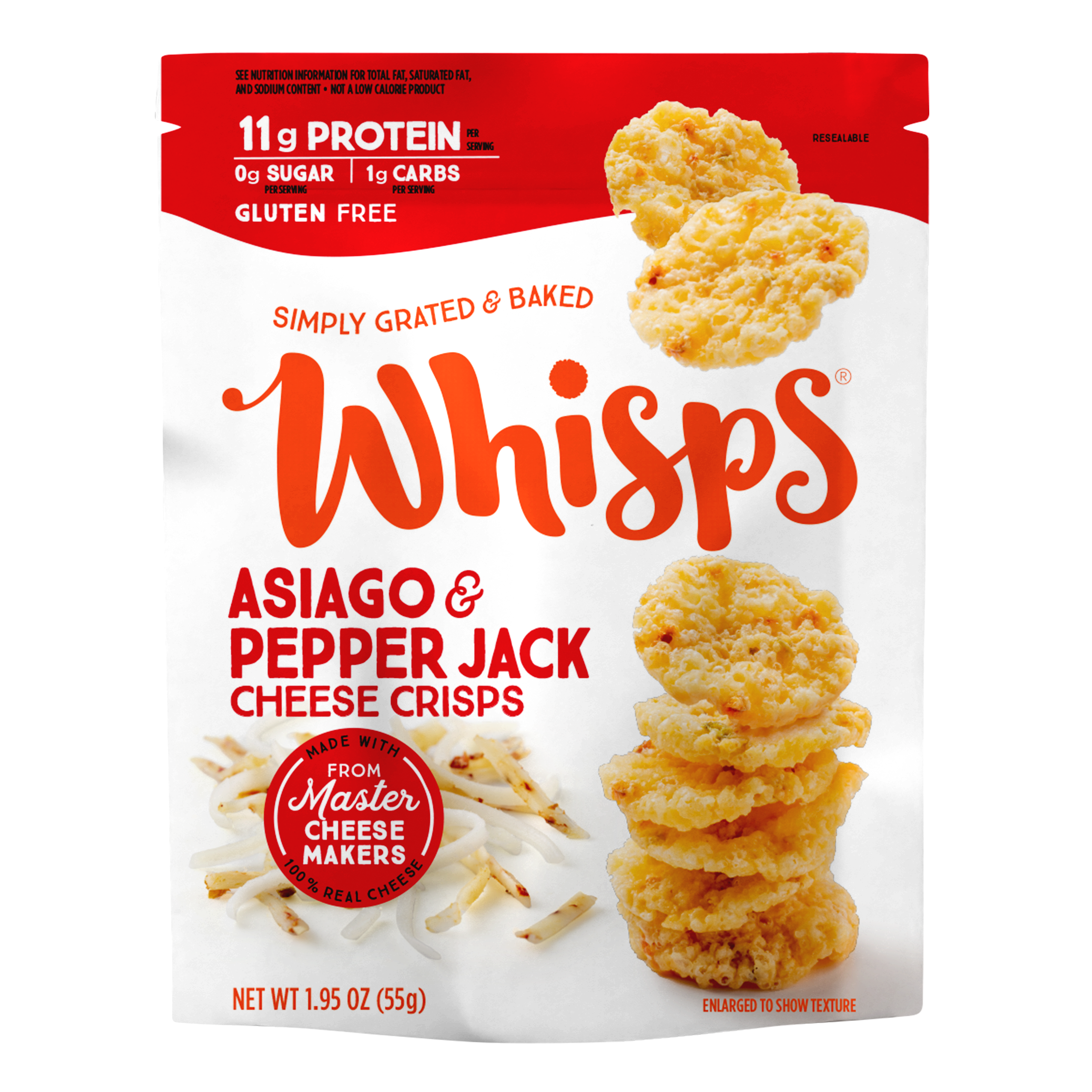 Asiago and Pepper Jack Cheese Crisps 1.95 oz