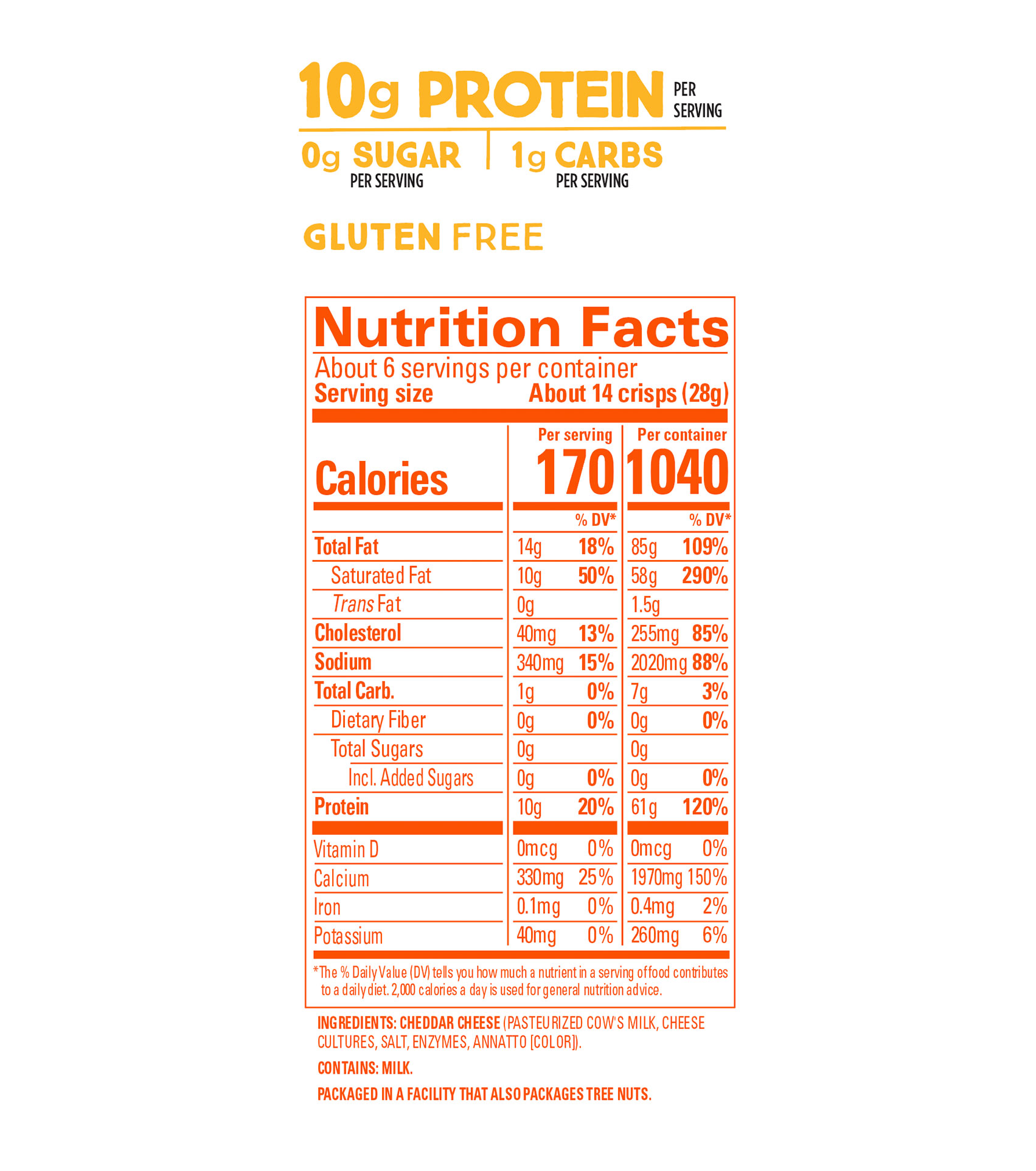 Cheddar Cheese Crisps 6 oz